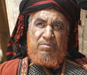 محمد فیلی در نقش شمر بن ذی الجوشن با ریش قرمز و گریم مختارنامه