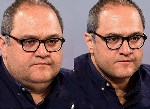 رامبد جوان با پیراهن سورمه ای و عینک - بازیگران ایرانی اگر چاق بودند