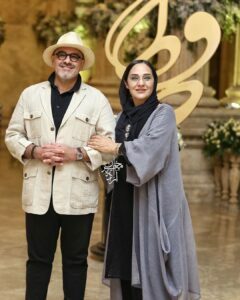 رویا نونهالی و همسرش در جشن حافظ