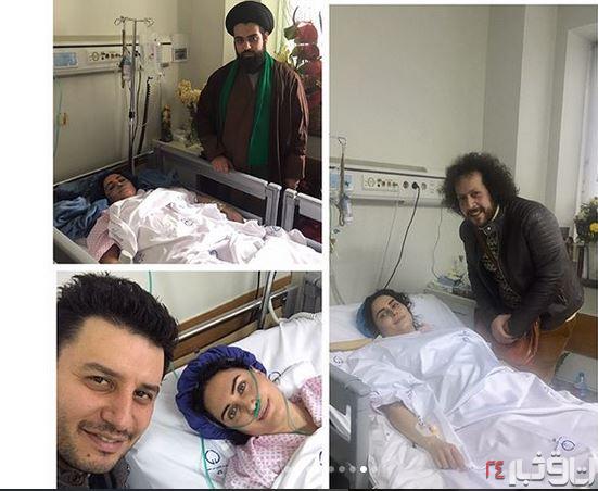 الناز شاکردوست در بیمارستان با جواد عزتی