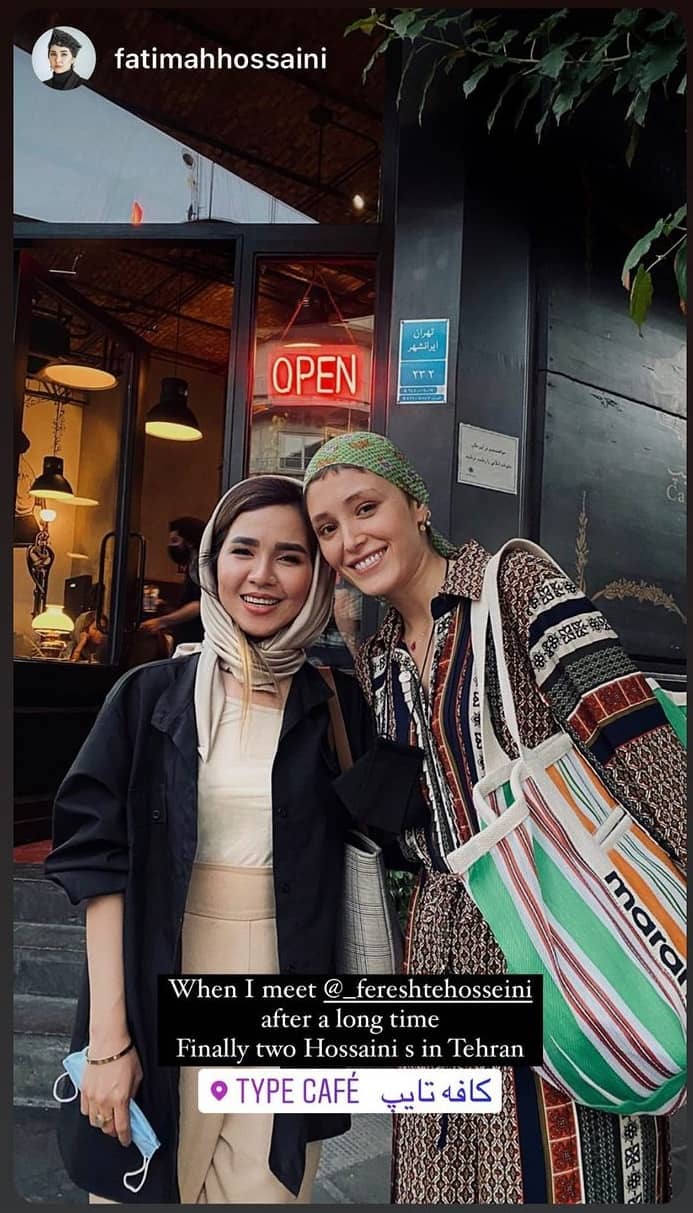 عکس لو رفته از فرشته حسینی و خواهرش در یک کافه